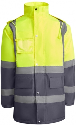 Hanorac captusit Hi-Vis Merak, pentru barbati, Plumb/Galben Fluorescent, Roly 