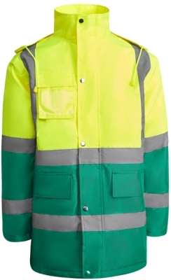 Hanorac captusit Hi-Vis Merak, pentru barbati, Verde Gradina/Galben Fluorescent, Roly 