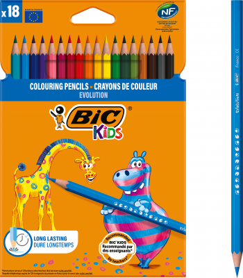 Creioane colorate 18 culori Evolution Bic