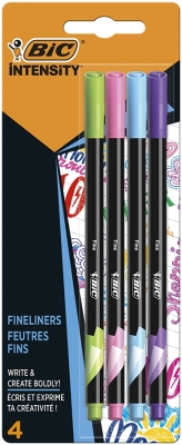 Fineliner Intensity Fine Fun, 0.4 mm, diverse culori, blister 4 buc/set BIC