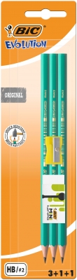 Set Evolution 650, 3 creioane grafit HB Evolution, 1 radiera, 1 ascutitoare Bic