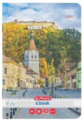 Caiet A4, 80 file, patratele, Romania, diverse modele, Herlitz