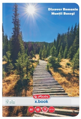Caiet A4, 60 file, dictando, Discover Romania, Herlitz, diverse modele