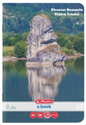 Caiet A4, 60 file, dictando, Discover Romania, Herlitz, diverse modele