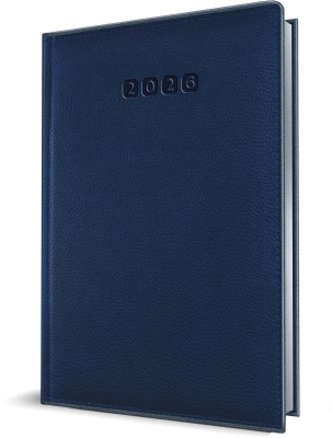 Agenda Herlitz datata 2026, A5, 352 pagini, Premium Deluxe Alghero, culoare albastru/gri