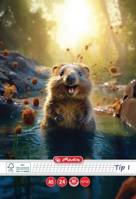 Caiet A5, 24 file, Tip I, Funny Wildlife, Herlitz, diverse modele