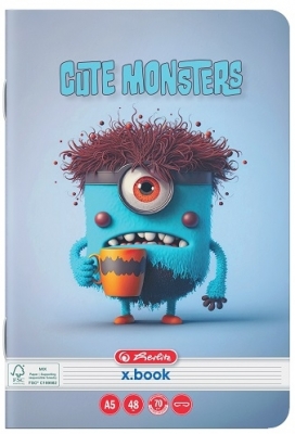 Caiet A5, 48 file, dictando, Cute Monster, Herlitz, diverse modele