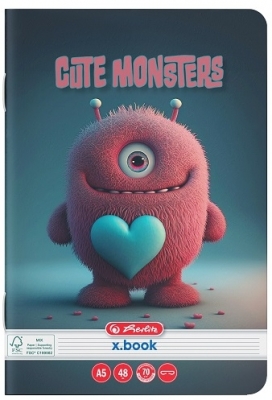 Caiet A5, 48 file, dictando, Cute Monster, Herlitz, diverse modele