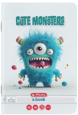 Caiet A5, 48 file, patratele, Cute Monster, Herlitz, diverse modele