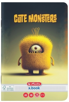 Caiet A5, 48 file, patratele, Cute Monster, Herlitz, diverse modele
