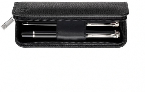Etui din piele TGX 2 Z negru, pentru 2 instrumente de scris, Pelikan