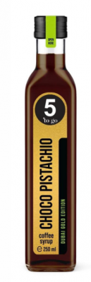 Sirop cafea, choco pistachio Dubai gold edition, 250ml, 5 to go