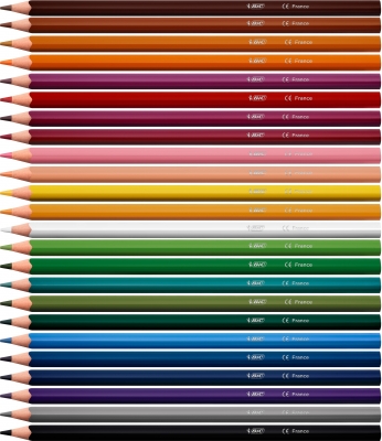 Creioane colorate Intensity, mina ultra-rezistenta, 24 culori/set BIC