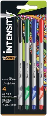 Linere Intensity Medium, 0.8 mm, diverse culori, blister 4 buc/set BIC