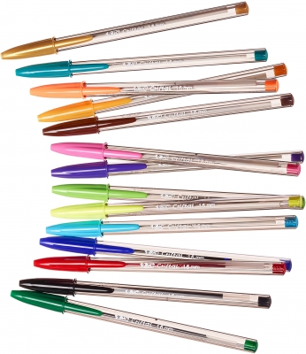 Pix Cristal Multicolor, 1.6 mm, 15 culori/set Bic