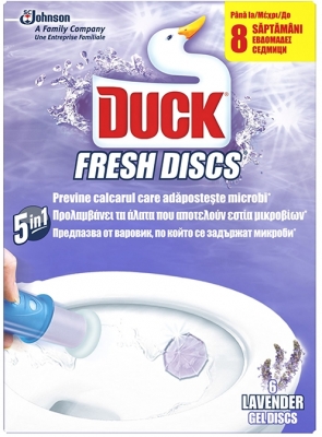 Odorizant WC gel Fresh Discs Lavender, 6 discuri/set Duck