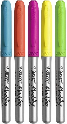 Marker permanent Marking Intense 5 culori/set Bic
