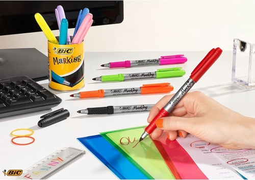 Marker permanent Marking Intense 5 culori/set Bic