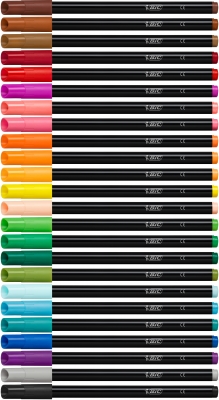 Carioci Intensity, cerneala lavabila, 12 culori/set BIC