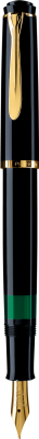 Stilou Classic M200 cu piston, penita M si accesorii placate cu aur, corp negru, Pelikan