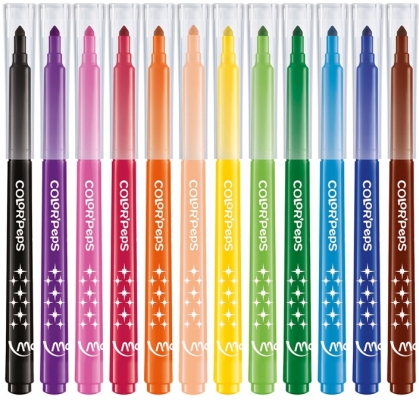 Set coloriaj, Penar de personalizat + 12 Creioane colorate Strong + 12 Carioci Long Life, Maped