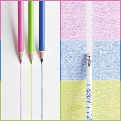 Creioane colorate cu radiera Evolution Illusion 12 buc/set Bic