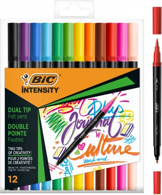 Carioci de colorat cu dublu varf Intensity P/12, Bic