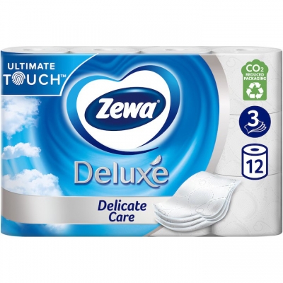 Hartie igienica Zewa Deluxe Delicate Care, 3 straturi, 12 role/set