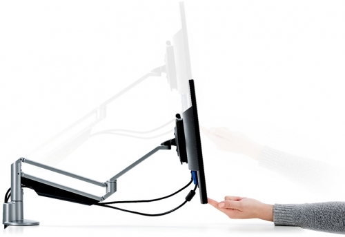 Suport extensibil monitor, clema VESA, arcuri pe gaz, 2 parti, argintiu Clu II C Novus