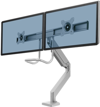Brat dual pentru monitor cu bara transversala, argintiu, Eppa Fellowes 