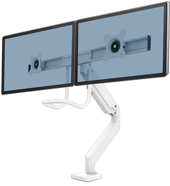 Brat dual pentru monitor cu bara transversala, alb, Eppa Fellowes 