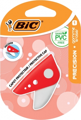 Radiera cu carcasa protectoare, fara PVC, diverse culori, Precision BIC