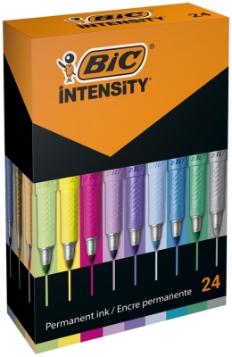 Set markere permanente BIC Intensity, 24 buc/set