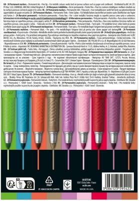 Set markere permanente BIC Intensity, 24 buc/set