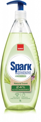 Detergent lichid vase, Sano Spark, lemongrass, 1L