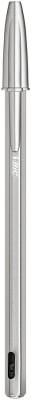 Pix Cristal Re'New, 1.0 mm, negru, corp din metal, cutie, 1 pix si 2 rezerve Bic 