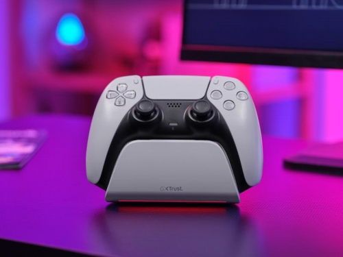 Incarcator pentru controller PS5 Trust GXT 255W, material ABS, alb
