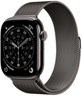 Apple Watch 11 GPS + Cellular, Carcasa Slate Titanium 46mm, Slate Milanese Loop - M/L
