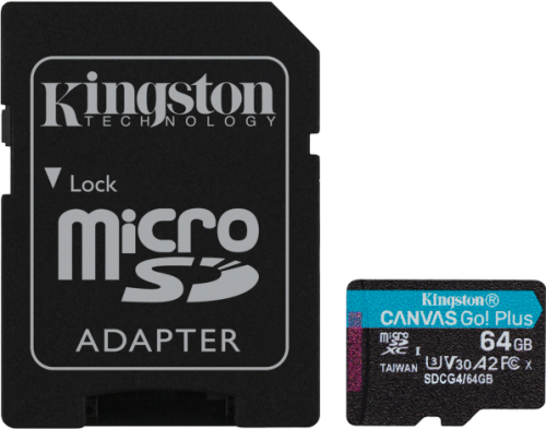 Card de Memorie MicroSDXC Kingston64GBCanvas GO PlusCu Adaptor