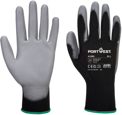 Manusi PU Palm, Negru/Gri, Portwest 