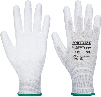 Manusi antistatice PU Palm, Gri, Portwest