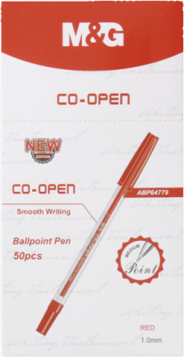 Pix cu bila M&G, CO-OPEN, rosu, 1.0mm, 50 buc/display