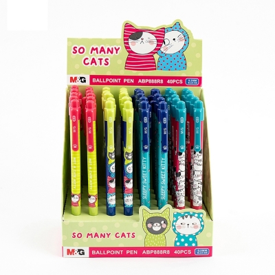 Pix retractabil, So many cats, albastru, 0.5mm, 40 buc/display, M&G