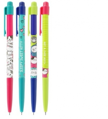 Pix retractabil, So many cats, albastru, 0.5mm, M&G