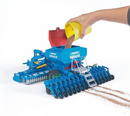 Jucarie Combina Lemken Solitair 9, pentru semanat, Bruder