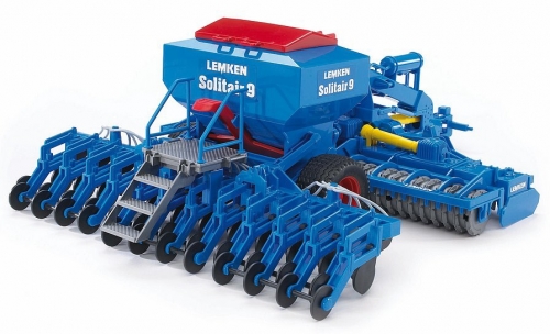 Jucarie Combina Lemken Solitair 9, pentru semanat, Bruder