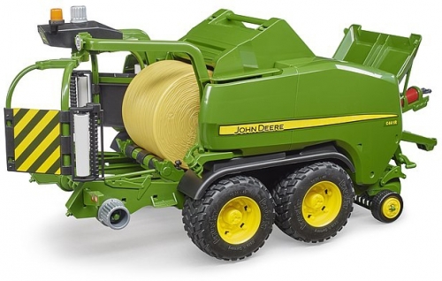 Jucarie Presa de ambalat baloti John Deere C441R Bruder