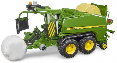 Jucarie Presa de ambalat baloti John Deere C441R Bruder