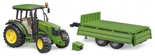 Jucarie Tractor John Deere 5115M cu remorca basculabila Bruder