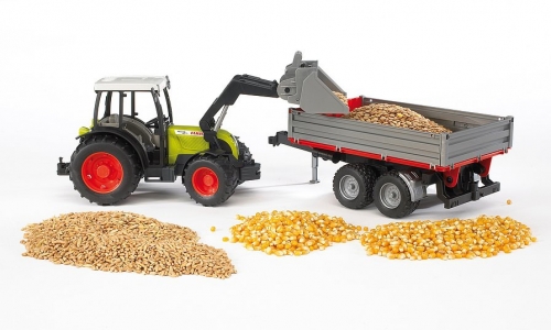 Jucarie Tractor Claas Nectis 267 F cu remorca basculabila Bruder